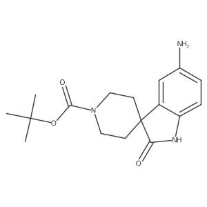 Tert-butyl 5-amino-2-oxospiro[indoline-3,4'-piperidine]-1'-carboxylate结构式