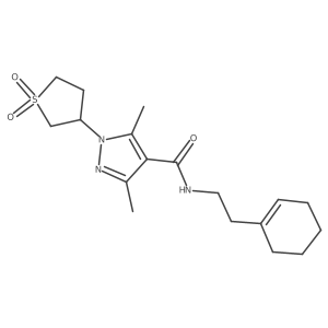 N-[2-(cyclohex-1-en-1-yl)ethyl]-1-(1,1-dioxidotetrahydrothiophen-3-yl)-3,5-dimethyl-1H-pyrazole-4-carboxamide Structure