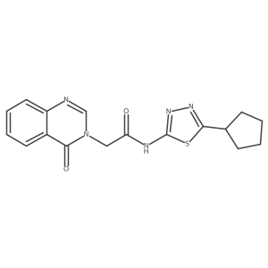 N-(5-cyclopentyl-1,3,4-thiadiazol-2-yl)-2-(4-oxoquinazolin-3(4H)-yl)acetamide结构式