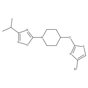 5-(4-((4-Bromothiazol-2-yl)oxy)piperidin-1-yl)-3-isopropyl-1,2,4-oxadiazole Structure