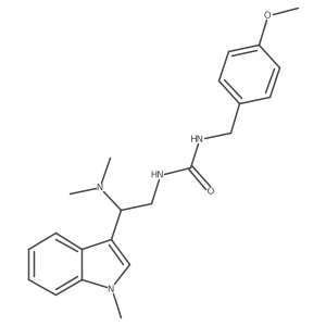 1-(2-(dimethylamino)-2-(1-methyl-1H-indol-3-yl)ethyl)-3-(4-methoxybenzyl)urea结构式