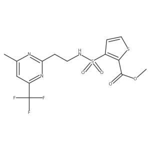 methyl 3-(N-(2-(4-methyl-6-(trifluoromethyl)pyrimidin-2-yl)ethyl)sulfamoyl)thiophene-2-carboxylate结构式
