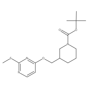 tert-Butyl 3-(((2-(methylthio)pyrimidin-4-yl)oxy)methyl)piperidine-1-carboxylate Structure