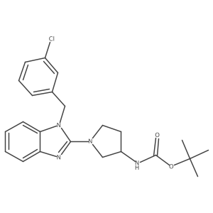 tert-butyl (1-(1-(3-chlorobenzyl)-1H-benzo[d]imidazol-2-yl)pyrrolidin-3-yl)carbamate结构式