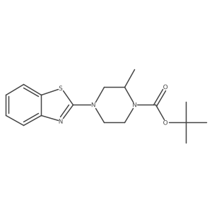 tert-Butyl 4-(benzo[d]thiazol-2-yl)-2-methylpiperazine-1-carboxylate Structure