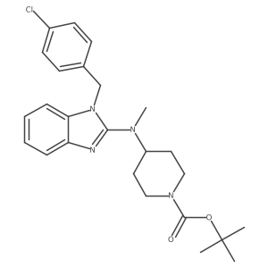 tert-Butyl 4-((1-(4-chlorobenzyl)-1H-benzo[d]imidazol-2-yl)(methyl)amino)piperidine-1-carboxylate结构式
