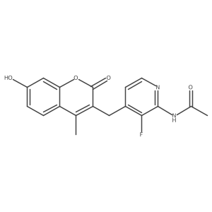 3-(3-fluoro-2-acetylaminopyridin-4-ylmethyl)-7-hydroxy-4-methyl-2-oxo-2H-1-benzopyran结构式