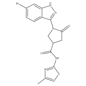 1-(6-bromo-1H-indazol-3-yl)-N-(4-methylthiazol-2-yl)-5-oxopyrrolidine-3-carboxamide结构式