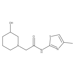 2-(3-hydroxypiperidin-1-yl)-N-(4-methyl-1,3-thiazol-2-yl)acetamide结构式