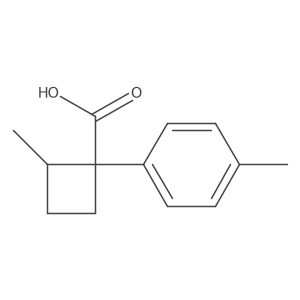 2-Methyl-1-(4-methylphenyl)cyclobutane-1-carboxylic acid结构式