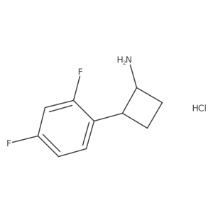 (1R,2R)-2-(2,4-Difluorophenyl)cyclobutan-1-amine;hydrochloride结构式