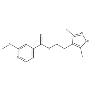 2-(3,5-dimethyl-1H-pyrazol-4-yl)ethyl 2-(methylsulfanyl)pyridine-4-carboxylate Structure