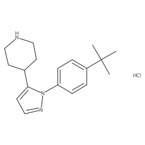4-[2-(4-Tert-butylphenyl)pyrazol-3-yl]piperidine;hydrochloride Structure