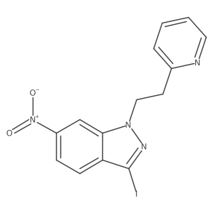 3-Iodo-6-nitro-1-(2-pyridin-2-ylethyl)indazole结构式