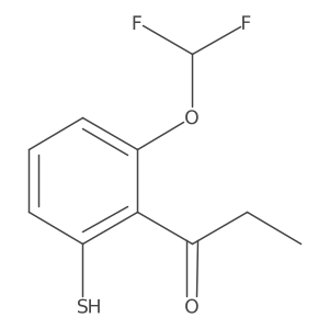 1-(2-(Difluoromethoxy)-6-mercaptophenyl)propan-1-one结构式