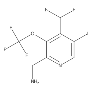 2-(Aminomethyl)-4-(difluoromethyl)-5-iodo-3-(trifluoromethoxy)pyridine结构式