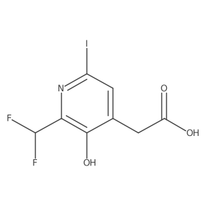 2-(Difluoromethyl)-3-hydroxy-6-iodopyridine-4-acetic acid结构式