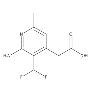 2-(2-Amino-3-(difluoromethyl)-6-methylpyridin-4-yl)acetic acid结构式