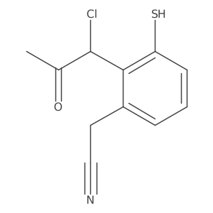 2-(1-Chloro-2-oxopropyl)-3-mercaptophenylacetonitrile Structure