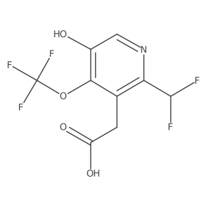 2-(Difluoromethyl)-5-hydroxy-4-(trifluoromethoxy)pyridine-3-acetic acid结构式