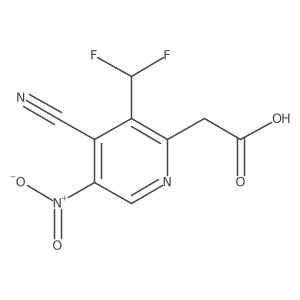 2-(4-Cyano-3-(difluoromethyl)-5-nitropyridin-2-yl)acetic acid结构式