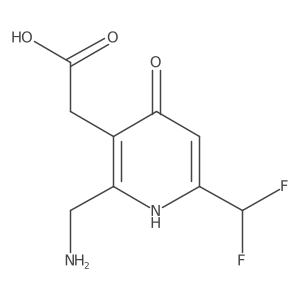 2-(Aminomethyl)-6-(difluoromethyl)-4-hydroxypyridine-3-acetic acid结构式