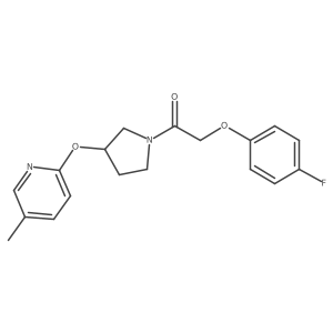 2-(4-Fluorophenoxy)-1-(3-((5-methylpyridin-2-yl)oxy)pyrrolidin-1-yl)ethanone结构式