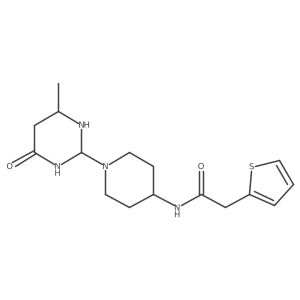 N-[1-(4-methyl-6-oxo-1,3-diazinan-2-yl)piperidin-4-yl]-2-thiophen-2-ylacetamide Structure