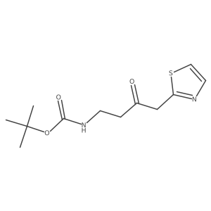 tert-butyl N-[3-oxo-4-(1,3-thiazol-2-yl)butyl]carbamate Structure