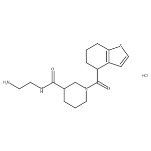 N-(2-Aminoethyl)-1-(4,5,6,7-tetrahydro-1-benzothiophene-4-carbonyl)piperidine-3-carboxamide;hydrochloride结构式