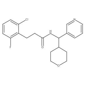 3-(2-chloro-6-fluorophenyl)-N-(pyridin-3-yl(tetrahydro-2H-pyran-4-yl)methyl)propanamide结构式