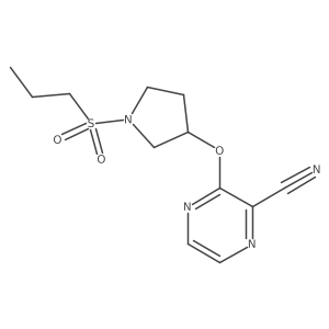 3-((1-(Propylsulfonyl)pyrrolidin-3-yl)oxy)pyrazine-2-carbonitrile结构式