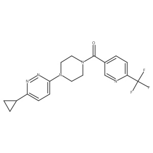 (4-(6-Cyclopropylpyridazin-3-yl)piperazin-1-yl)(6-(trifluoromethyl)pyridin-3-yl)methanone结构式