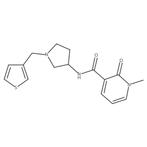 1-methyl-2-oxo-N-{1-[(thiophen-3-yl)methyl]pyrrolidin-3-yl}-1,2-dihydropyridine-3-carboxamide Structure