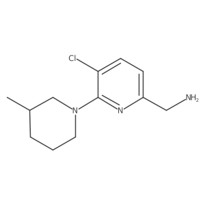 [5-Chloro-6-(3-methylpiperidin-1-yl)pyridin-2-yl]methanamine结构式