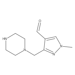 1-methyl-3-[(piperazin-1-yl)methyl]-1H-pyrazole-4-carbaldehyde结构式