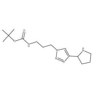 tert-butyl N-{3-[4-(pyrrolidin-2-yl)-1H-1,2,3-triazol-1-yl]propyl}carbamate结构式