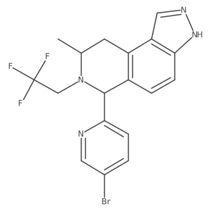 (6S,8R)-6-(5-bromopyridin-2-yl)-8-methyl-7-(2,2,2-trifluoroethyl)-6,7,8,9-tetrahydro-3H-pyrazolo[4,3-f]isoquinoline结构式