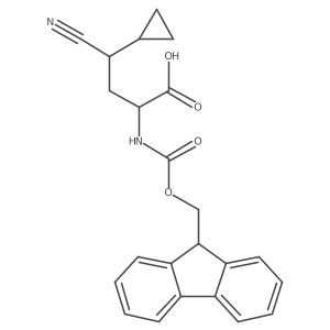 4-cyano-4-cyclopropyl-2-({[(9H-fluoren-9-yl)methoxy]carbonyl}amino)butanoic acid结构式