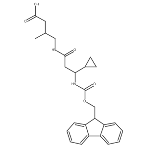 4-[3-cyclopropyl-3-({[(9H-fluoren-9-yl)methoxy]carbonyl}amino)propanamido]-3-methylbutanoic acid结构式