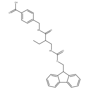 4-({2-[({[(9H-fluoren-9-yl)methoxy]carbonyl}amino)methyl]butanamido}methyl)benzoic acid Structure