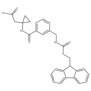 2-(1-{2-[({[(9H-fluoren-9-yl)methoxy]carbonyl}amino)methyl]pyridine-4-amido}cyclopropyl)acetic acid Structure