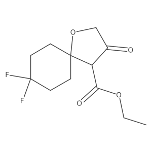 Ethyl 8,8-difluoro-3-oxo-1-oxaspiro[4.5]decane-4-carboxylate结构式