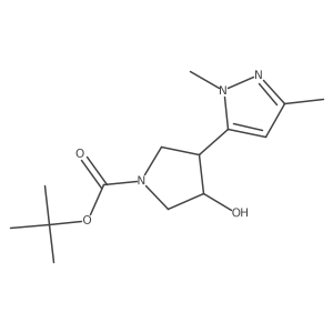 tert-butyl 3-(1,3-dimethyl-1H-pyrazol-5-yl)-4-hydroxypyrrolidine-1-carboxylate结构式