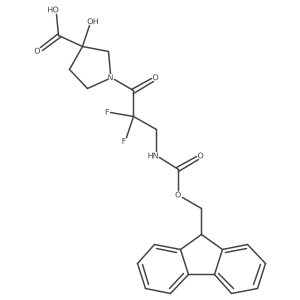 1-[3-({[(9H-fluoren-9-yl)methoxy]carbonyl}amino)-2,2-difluoropropanoyl]-3-hydroxypyrrolidine-3-carboxylic acid结构式
