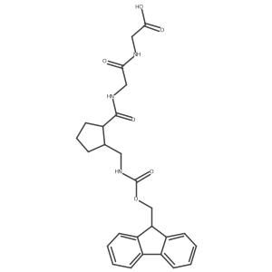 2-[2-({2-[({[(9H-fluoren-9-yl)methoxy]carbonyl}amino)methyl]cyclopentyl}formamido)acetamido]acetic acid Structure