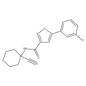 5-(3-Chlorophenyl)-N-(4-cyanooxan-4-yl)-1,2-oxazole-3-carboxamide结构式