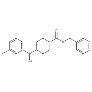 Benzyl 4-[amino(3-fluorophenyl)methyl]piperidine-1-carboxylate结构式