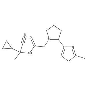 N-(1-Cyano-1-cyclopropylethyl)-2-[2-(2-methyl-1,3-thiazol-4-yl)pyrrolidin-1-yl]acetamide Structure
