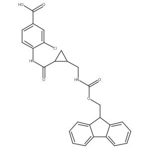 rac-3-chloro-4-[(1R,2S)-2-[({[(9H-fluoren-9-yl)methoxy]carbonyl}amino)methyl]cyclopropaneamido]benzoic acid结构式